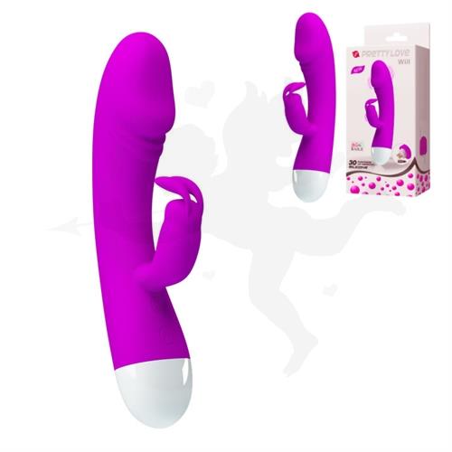 Vibrador 2 motores con estimulador de clitoris recarga USB